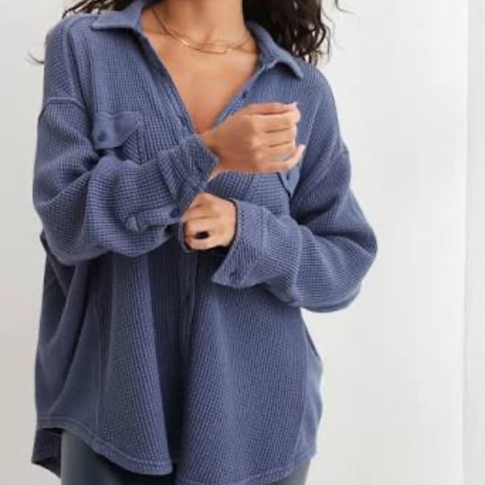 NWT Aerie Blue Lumberjane